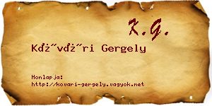 Kővári Gergely névjegykártya